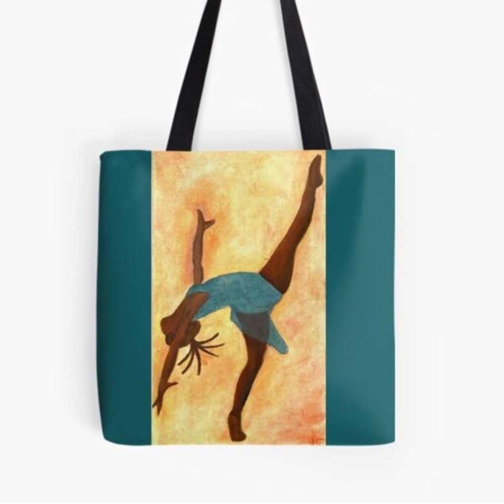 Canvas dance bag with art